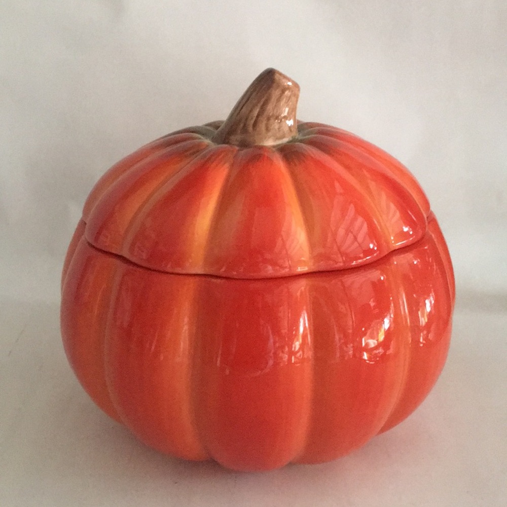 Ceramic Pumpkin Container - Picture 2 of 4